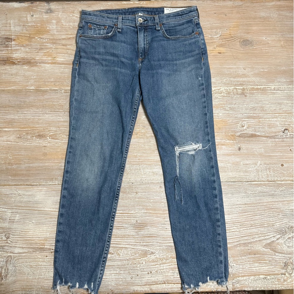 Rag & Bone Low Rise Slim Boyfriend Distressed Jeans Sz 27